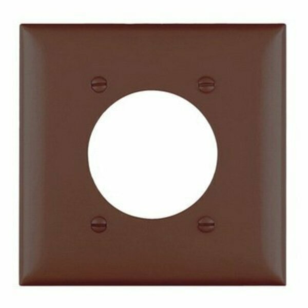 Pass & Seymour Legrand Receptacle Opening Wallplate, 4.68 in L, 4-3/4 in W, 2 -Gang, Nylon, Brown TP703I